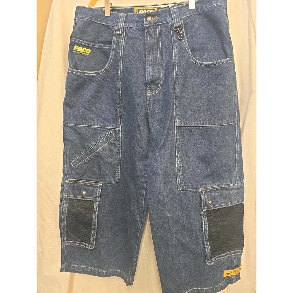 Paco Cargo Jeans 38 Vtg Baggy 90s Grunge Hip Hop Skater Streetwear